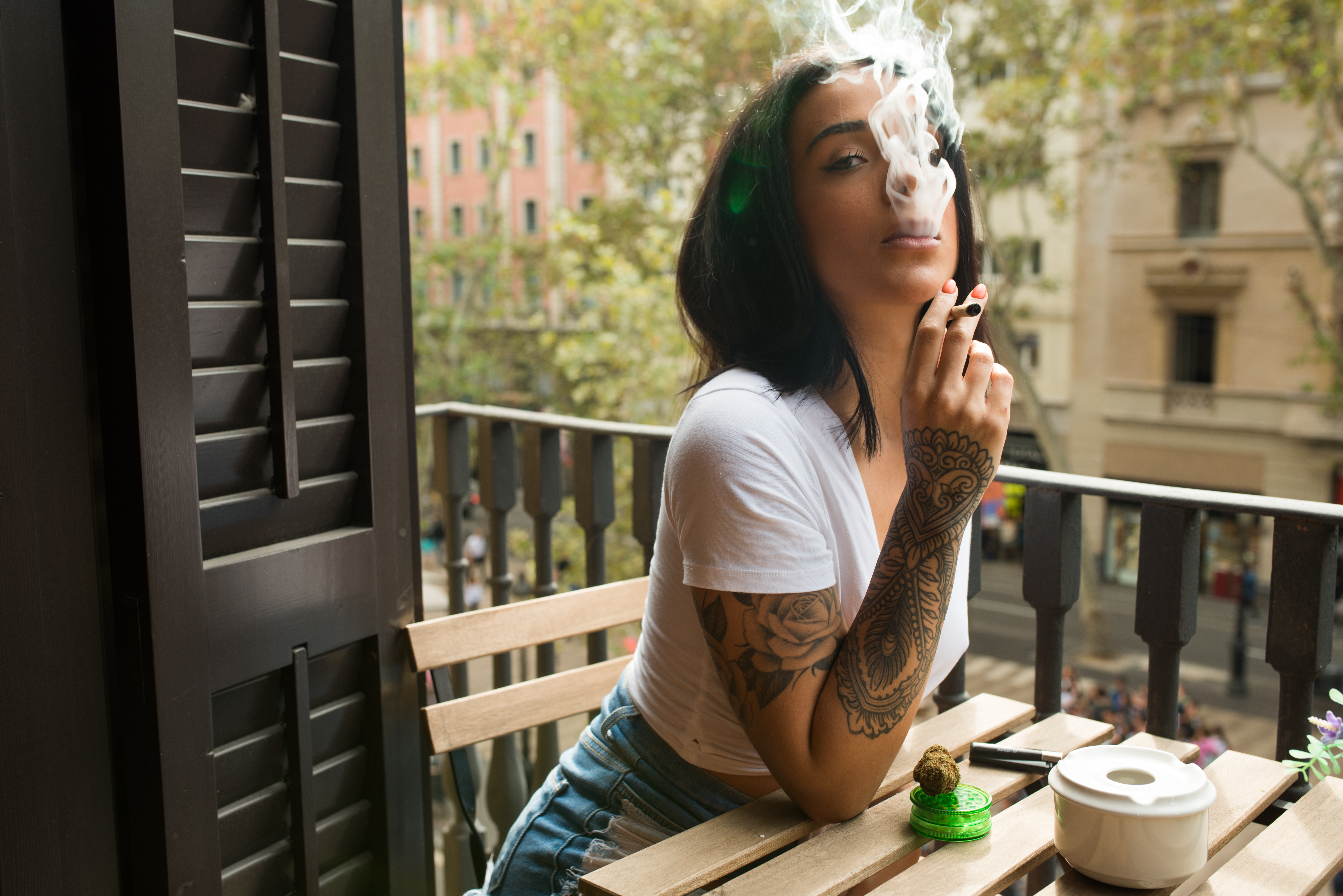 sexy woman smoking a joint | marijuana grinder | Weed Girls